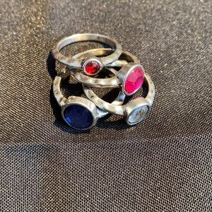 Silver Tone Stacking Ring Set